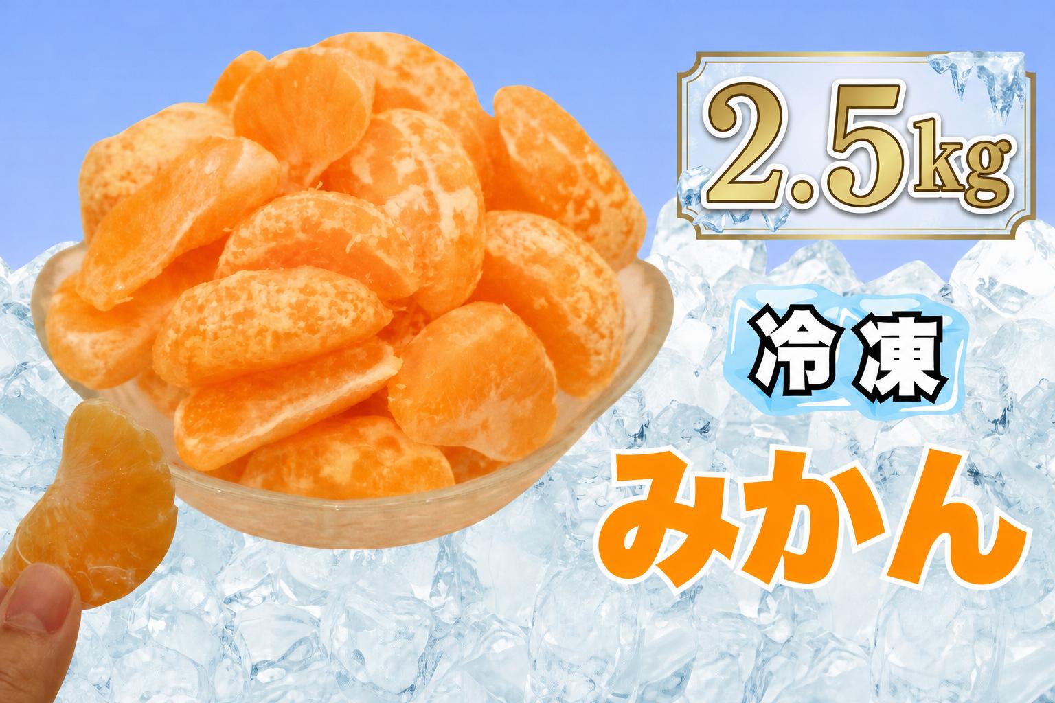 
                  冷凍みかん 2.5kg （ 500g × 5袋 ） 熊本県産みかん使用 瞬間冷凍 シャーベット 果物 くだもの フルーツ 柑橘系 柑橘類 みかん ミカン 果肉 国産 果汁 冷凍
                