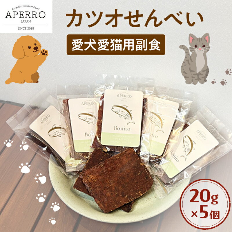 【ふるさと納税】愛犬愛猫用副食 かつおせんべい 20g×5個 ペット ペット用おやつ ペットフード 愛犬 愛猫 わんちゃん ねこちゃん 犬 猫 かつお カツオ 鰹 魚 ご褒美
