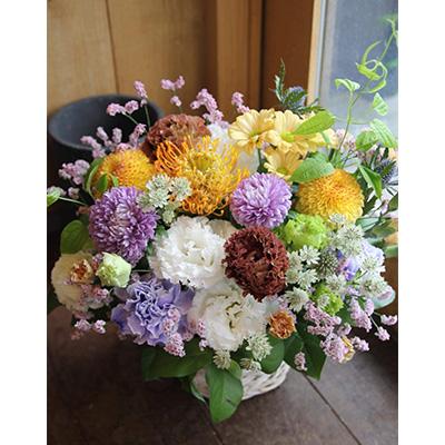 ふるさと納税 高山市 【毎月定期便】お花の定期便 ・ デザインアレンジメント ・カゴ付き毎月1回全12回 |  | 03