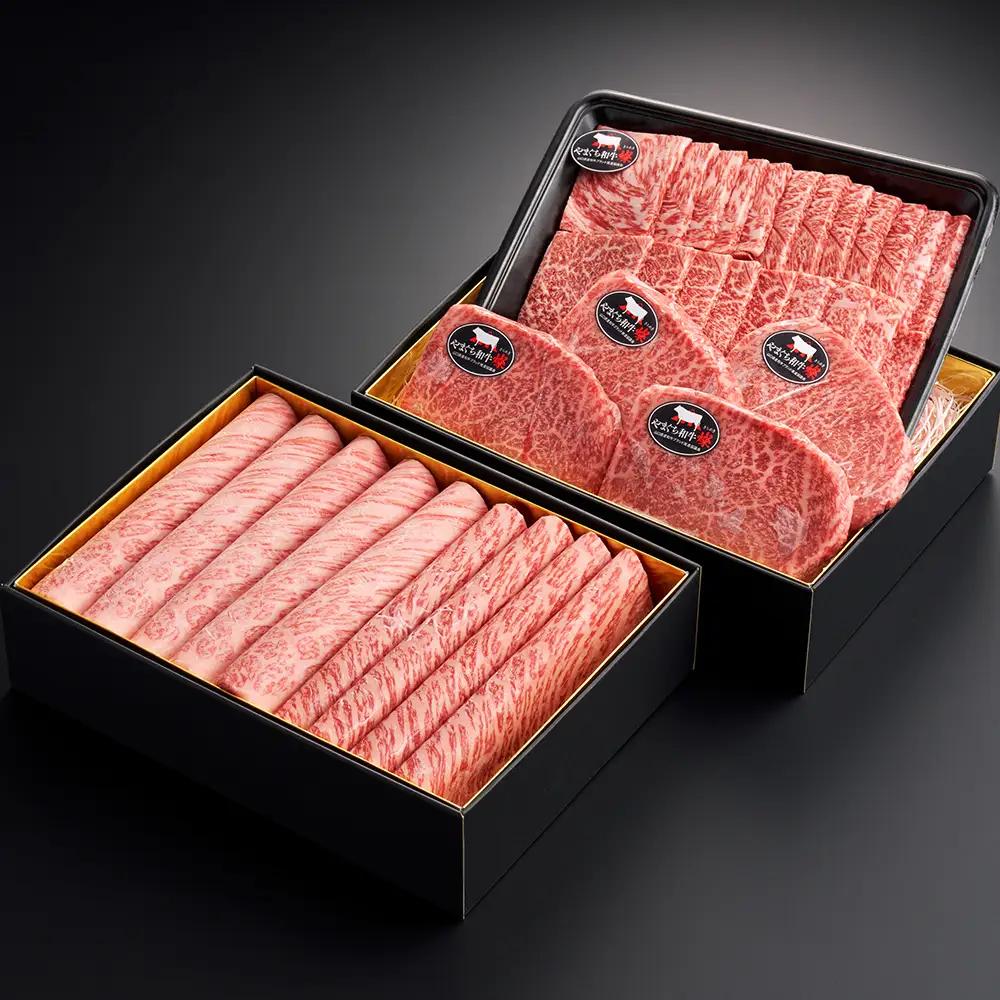 やまぐち和牛燦 豪華満喫セット 1.7kg（ももスライス400g・肩ローススライス400g・うで焼肉400g・希少部位ステーキ500g）（下松市） ／ 国産 牛肉 国産牛 肉 和牛 ブランド牛 No.
