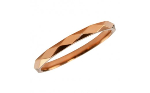 【サイズ：5号】＜ 甲府ジュエリー ＞【K18PG　ひし形カットリング 2mm幅 J-452