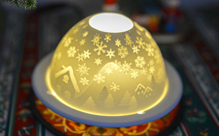 【波佐見焼】リトファニーキャンドルライト〈ホリーナイト〉【ルセラ・ポーセリン】[CG13]