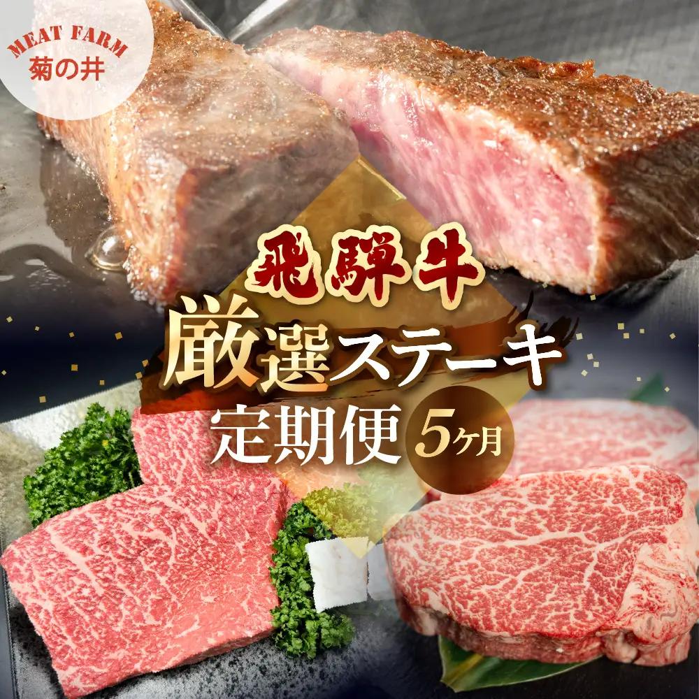 【定期便 5回】飛騨牛厳選ステーキ 5ヶ月定期便 【70-F】