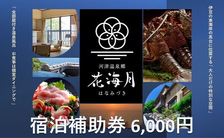 宿泊券 花海月 6000円 河津温泉郷 伊豆 温泉 宿泊券