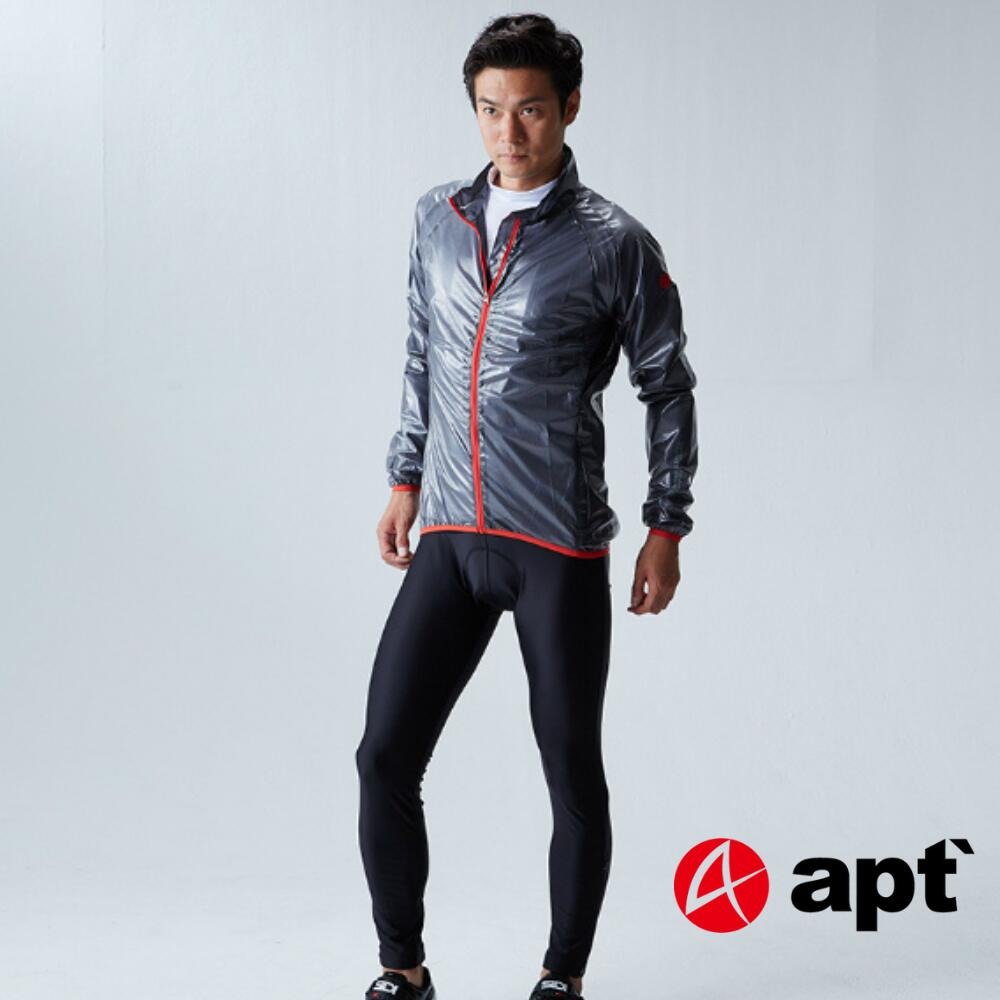 apt' レインジャケット【Sサイズ・ホワイト】レインコート 雨・梅雨時 防風 防寒 ウインドブレーカー ロードバイク サイクリング用 雨合羽 コンパクト サドルバッグ 防滴素材 メンズ サイクルジャ