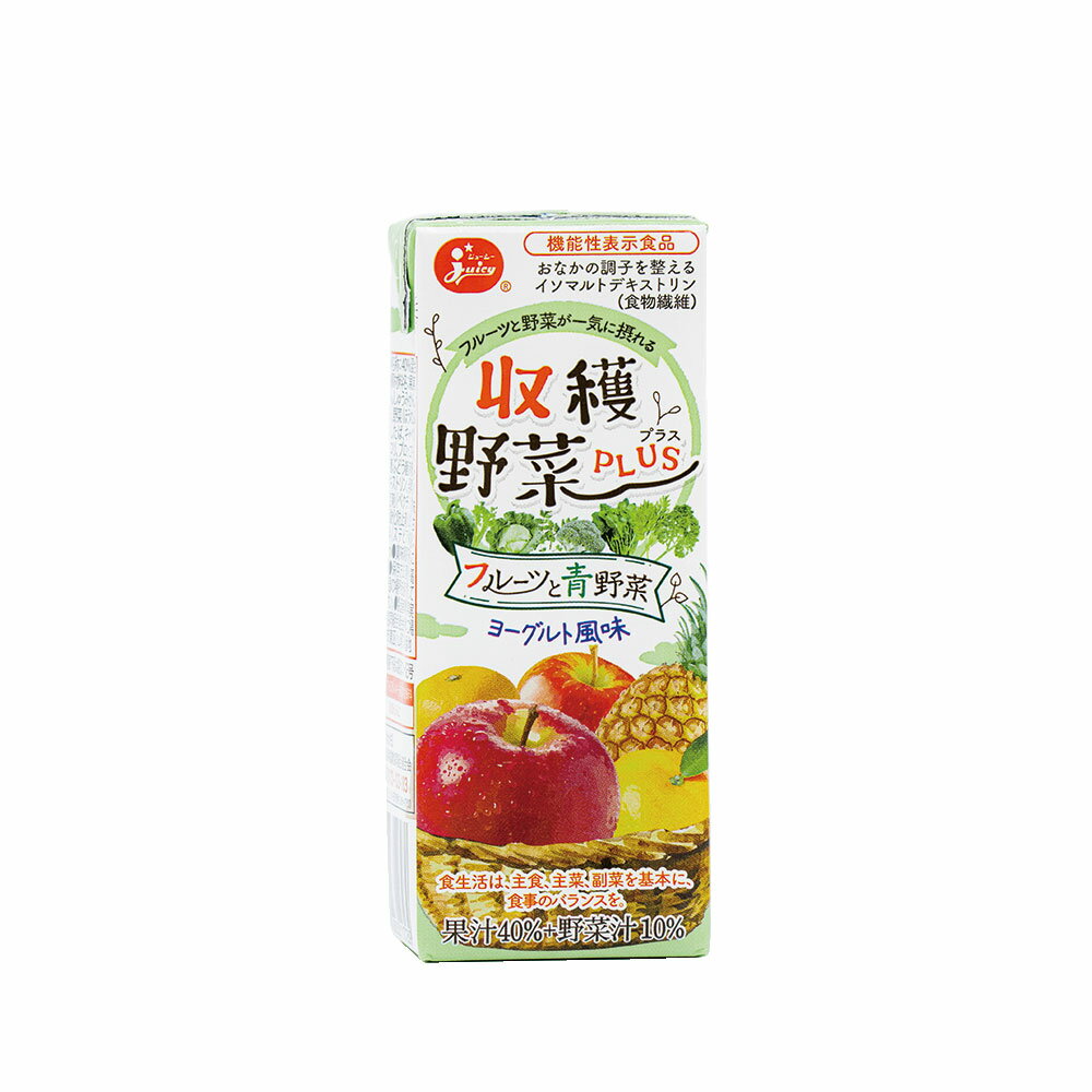 【ふるさと納税】 収穫野菜PLUS フルーツと青野菜 計4.8L（200ml×24本） りんご うんしゅうみかん パインアップル ほうれん草 ピーマン ブロッコリー ヨーグルト風味 フルーツ くだもの 果物 果実 紙パック ジュース 飲料 殺菌乳酸菌飲料 国産 熊本県 熊本市 送料無料