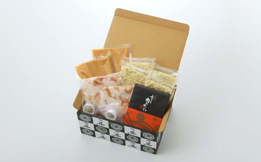 BG052.【もつ鍋一藤×かば田のコラボセット】国産黒毛和牛のもつ鍋「味噌」（4～6人前）・かば田の昆布漬辛子めんたい【もつ鍋・味噌味】【辛子明太子】