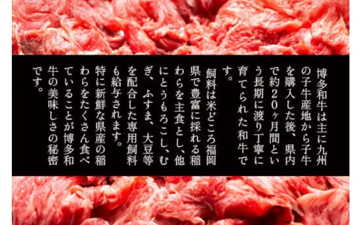 肉 牛肉 博多和牛 切り落とし 250g [MEAT PLUS 福岡県 宇美町 um40azp010057] ふるさと納税 牛肉 牛 肉 和牛 黒毛和牛 切落し 赤身 和牛 肩肉 牛肩 バラ肉 バラ 