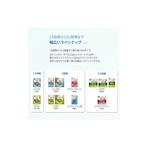エリエール i:na トイレットペーパー フラワープリント 72ロール｜イーナ 2倍巻 12ロール 6パック