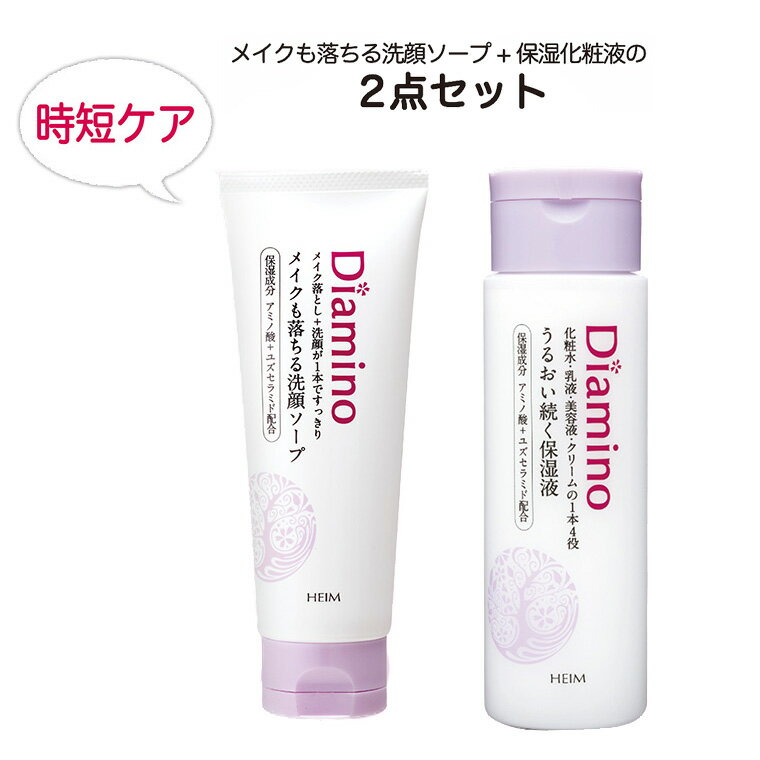【ふるさと納税】メイク落とし 洗顔 化粧水 ディアミノ メイクも落ちる洗顔ソープ 100g 保湿化粧液 200ml クレンジング オールインワン 化粧落とし メイク クリーム 洗顔料 アミノ酸 セラミド 乳液 美容液 ノンアルコール 乾燥 スキンケア おすすめ 保湿 ハイム化粧品