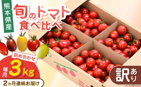 【全2回定期便】【訳あり】トマト ミディトマト 3.0kg トマト トマト トマト トマト トマト [YDE009]