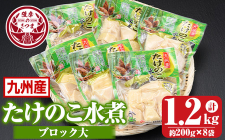 s556 たけのこ水煮 ブロック大詰め合わせ(計1.2kg・200g×6袋) 鹿児島 国産 タケノコ 竹の子 水煮 野菜 ブロック パック 煮物 炊き込みご飯【北薩農産加工場】