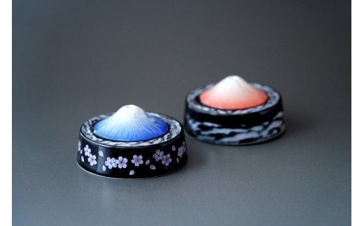 有田焼とガラスのコラボ Fortune glass小２個セット（赤富士・