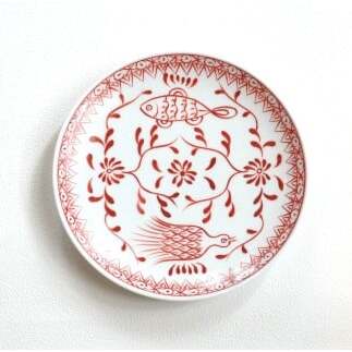 有田焼 魚鳥文中皿 【香蘭社】 赤絵 シリーズ 手描き 17cm プレート 取り皿 普段使い デザート 食器 25000円 A25-577_イメージ2