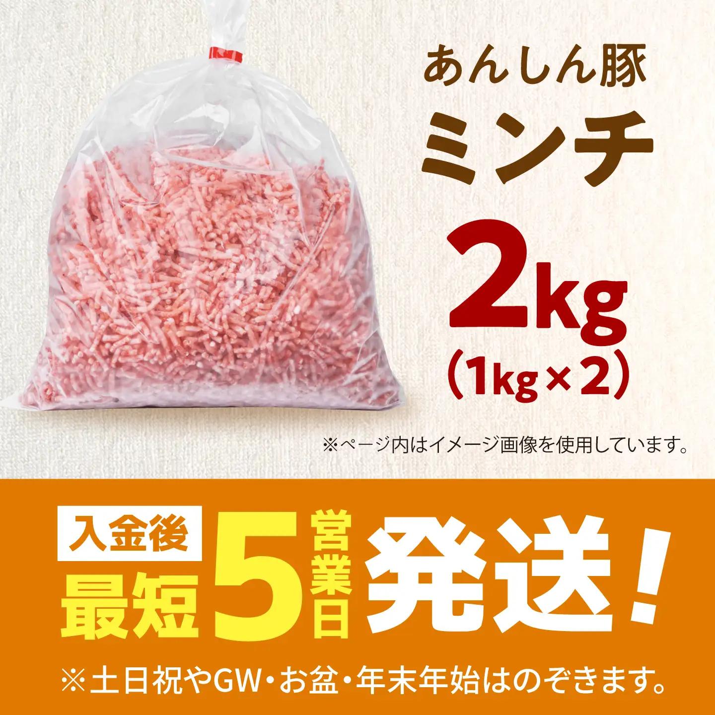 豚肉ミンチ 計2kg 藤井ファーム[AWAF091]ひき肉