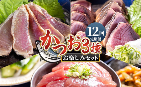 【12回定期便】〈月替わり〉かつお３種 お楽しみセット 鰹 Wnz-0115