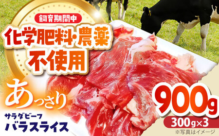 サラダビーフ バラ スライス 300g×3パック《足寄町》【ありがとう牧場】牛肉 ビーフ 肉 ミート 牛 焼肉 牛丼 カレー BBQ ヘルシー ギフト 北海道産 道産 あしょろ 北海道[BEAH006]