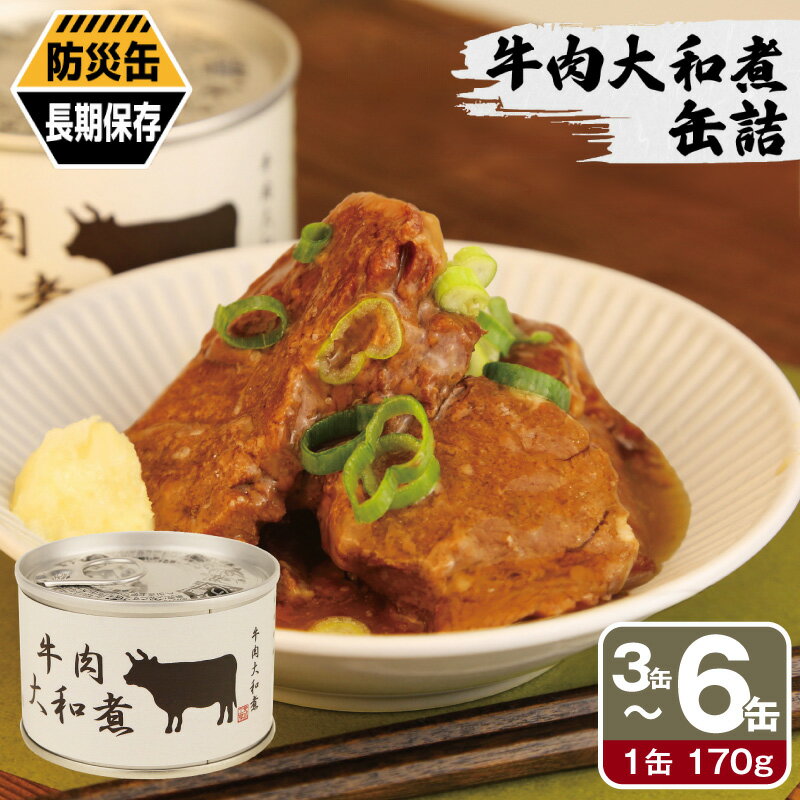 【ふるさと納税】牛肉 大和煮 缶詰 選べる 3缶 / 6缶 セット 厚切り 肉 牛 牛バラ肉 甘辛 ご飯のお供 弁当 おかず おつまみ つきだし 酒 晩酌 アウトドア 防災 備蓄 非常食 保存食 常備 防災缶 長期保存 贈り物 惣菜 お取り寄せ お取り寄せグルメ 大阪府 泉佐野 送料無料