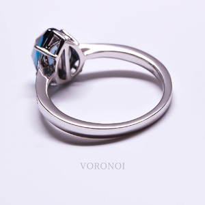 K18WG ロンドンブルートパーズ ローズカット ダイヤモンドリング MINAMOセッティング VO0025RK18WG