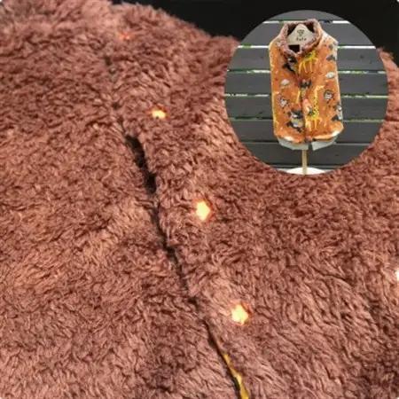 もこもこボアベスト　ドッグウェア　Mサイズ　ブラウン　犬用　ハンドメイド　fofodog【1688576】