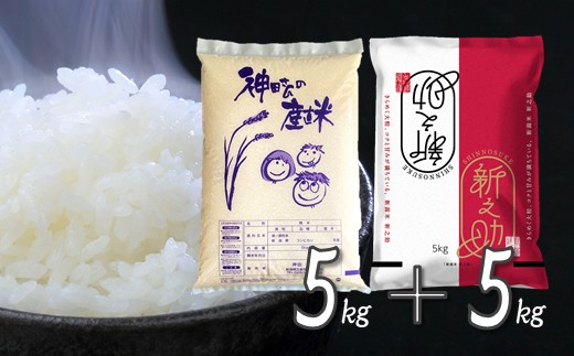令和7年産 わくわく農場のお米食べ比べセット（コシヒカリ5kg 新之助5kg）| 新潟産コシヒカリ 新潟県産コシヒカリ 新潟県産こしひかり 新之助 米 お米 こしひかり 白米 精米 ブランド米 食べ比べ 新潟県 五泉市 わくわく農場