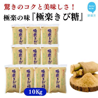 ふるさと納税 新居浜市 種子島のさとうきび本来の風味を残す『極楽きび糖』 1kg×10袋「極楽塩」入り