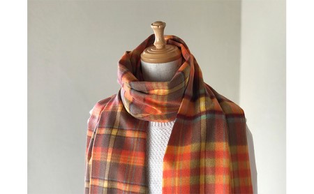 カシミヤ100%チェックストール　RF-305