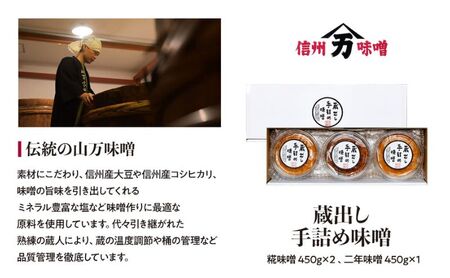 味噌 蔵出し 手詰め味噌 2種類 計3個 セット 詰め合わせ 米味噌 調味料 食べ比べ