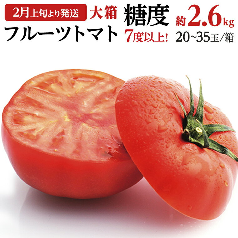 【ふるさと納税】《 2026年収穫分 先行予約 》 糖度7度以上 フルーツトマト 大箱 約2.6kg × 1箱 ～ 3箱 (20～35玉/1箱) 定期便 ブランドトマト 野菜 ギフト 贈答