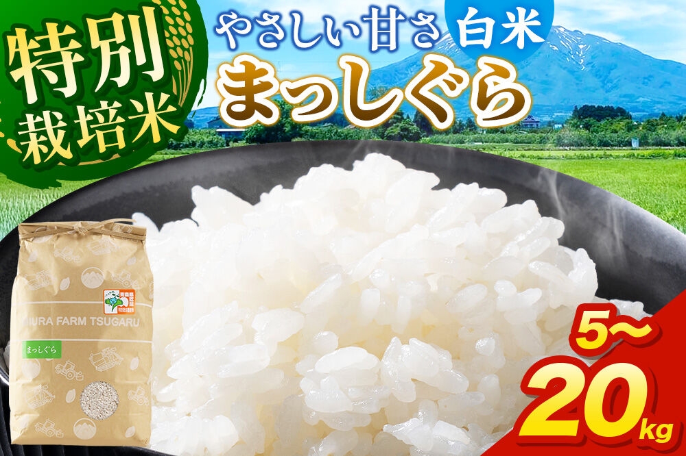 
                  米【特別栽培米】まっしぐら 白米 【選べる 5kg～20kg】令和7年産 青森県弘前市産 [5キロ 小分け まっしぐら 特別栽培米 白米 精米 ブランド米 青森県 弘前市産]
                