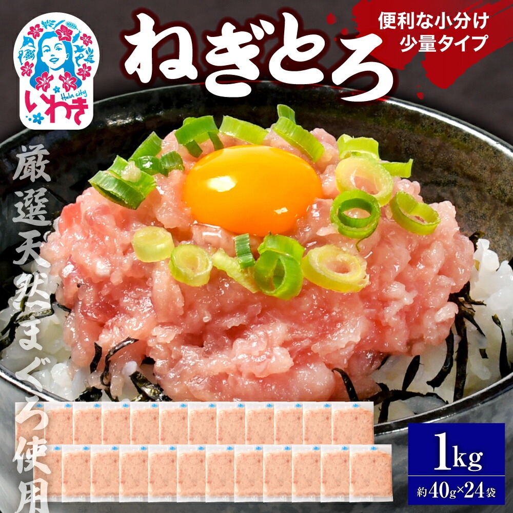 ねぎとろ使い切りパック　約1kg（約40g×24パック）| まぐろ まぐろたたき ねぎとろ マグロ パーティー 使い切りパック 海鮮丼 お寿司 軍艦巻き 福島県 いわき市 1万円 父の日【DK011-1kg】