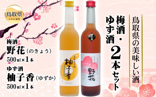 鳥取県の美味しい酒　梅酒・ゆず酒　2本セット_T2600072