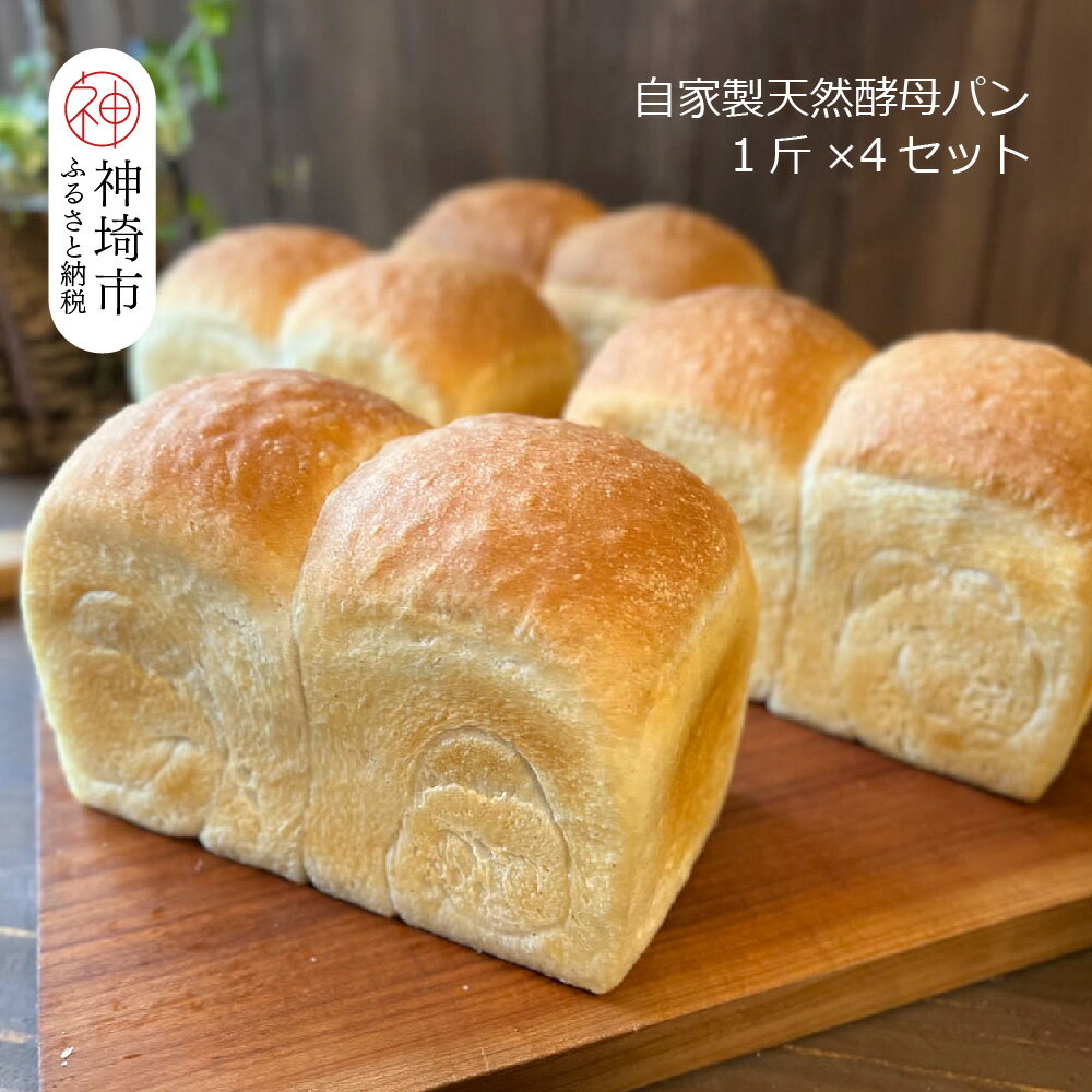 【ふるさと納税】自家製天然酵母の食パン 4斤【パンと器のコネル】【パンと器のコネル 国産小麦 パン 自家製 天然酵母 玄米麹 朝食 おやつ】(H094123)