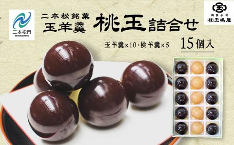 二本松の名物　銘菓《玉嶋屋の桃玉詰め合わせ》15個入り【株式会社玉嶋屋】