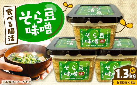 そら豆味噌 450g×3個 生みそ 高オレイン酸大豆 一の塩 そら豆 吉野ヶ里町/イデマン味噌醤油醸造元[FAF035]