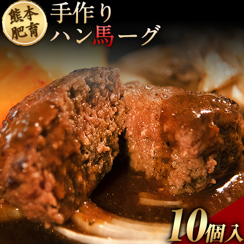 手作りハン馬ーグ 100g×10個 馬肉100%配合！【純国産馬肉使用】【熊本肥育】《30日以内に出荷予定(土日祝除く)》---mna_fkgumburg_30d_23_12000_10k---