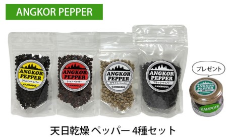 胡椒 アンコール ペッパー 天日 乾燥 4種 セット スパイス 調味料  胡椒 