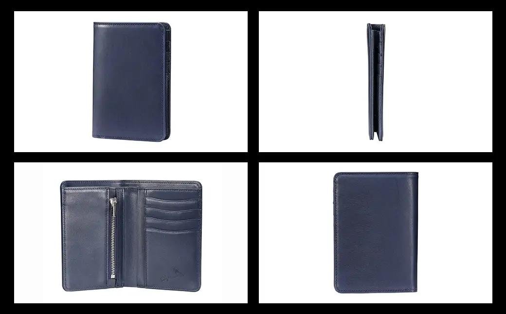 豊岡財布 craftsmanship AI（藍）Jacket Wallet Short CW012 勝色 / 財布 二つ折り財布 メンズ レディース コンパクト 牛皮革 本革 高級 おしゃれ ビジネス
