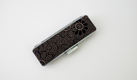 甲州印伝印鑑ケース(大) [5839-1947] トンボ　黒　16.5mm