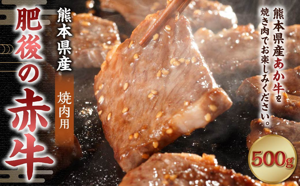 
肥後の赤牛 焼肉用 約500g 牛肉 赤牛 焼き肉 やきにく 冷凍
