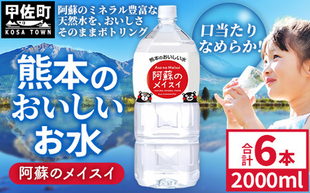 熊本のおいしいお水 阿蘇のメイスイ 2L×6本（1ケース）（共通返礼品・御船町） - 飲料水 ミネラルウォーター 軟水 防災 備蓄 ローリングストック