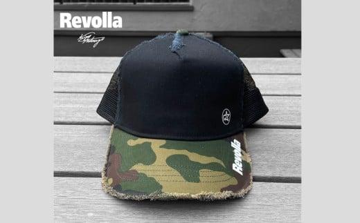 005-127  【ブラック×カモフラ】 帽子 ハット キャップ ファッション ツイル ダメージ メッシュ キャップ 静岡県 牧之原市 REVOLLA