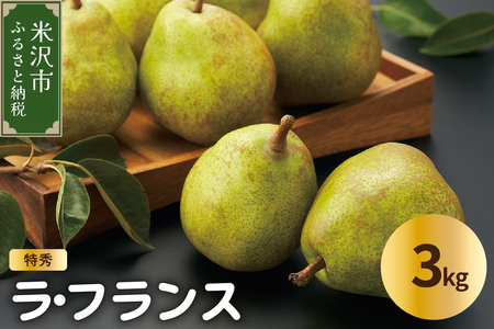 【先行予約】令和7年産 ラ・フランス 3kg（特秀）7～10玉 2025年11月中旬～ お届け ラフランス 洋梨 西洋梨 2025年産