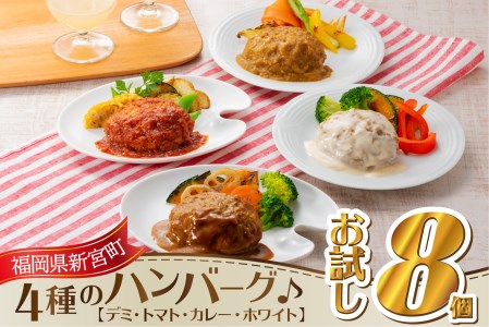 ZI423.累計７０万個突破記念！お試し1.2㎏!４種ハンバーグセット【150g×8個】【訳あり】【北海道・沖縄・離島へ配送不可】