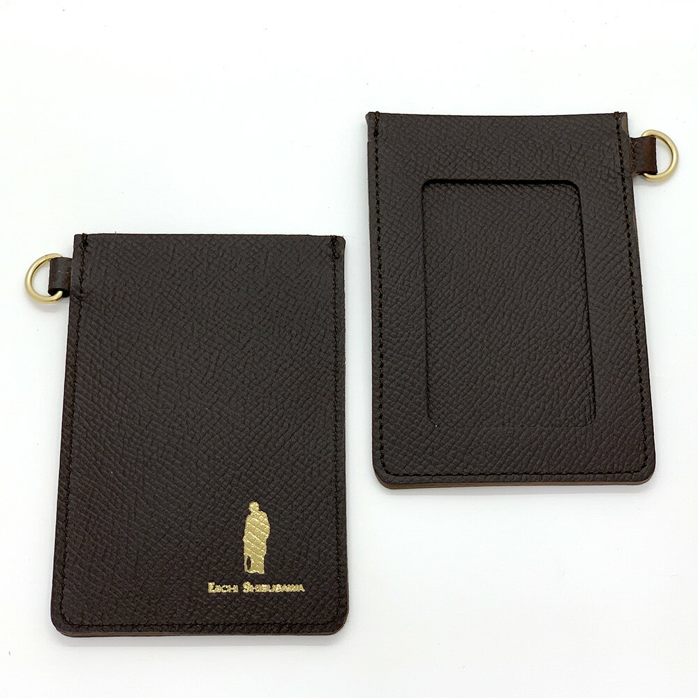 【ふるさと納税】渋沢栄一翁 パスケース 1点 ダークブラウン 茶色 W70×H103×D4mm フランス革 牛革 レザー カードケース カードポケット カード収納 窓抜き仕様 ICカード IDカード シルバーパス 定期入れ 小物 雑貨 ビジネス 通勤 通学 普段使い 東京都 北区 送料無料