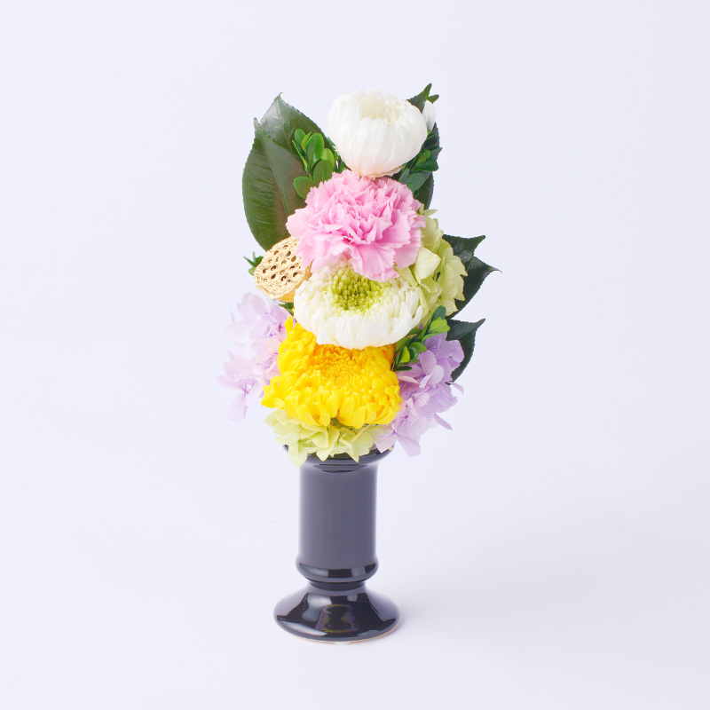 【枯れない仏花】佳花園のプリザーブドフラワー仏花（１基）（花瓶付き）［156K01］_イメージ2