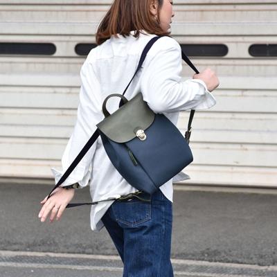 ふるさと納税 豊岡市 豊岡鞄　エルダー　ミニリュック　ネイビー×オリーブ |  | 03