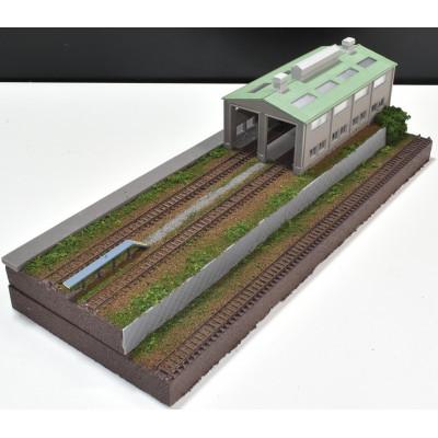 ふるさと納税 南箕輪村 Nゲージ 鉄道模型ジオラマ展示台40×15cm ひな壇 複線機関庫3線路