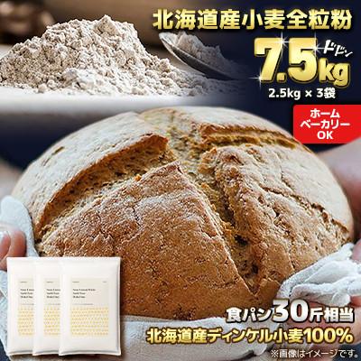ふるさと納税 室蘭市 【毎月定期便】北海道産 スペルト小麦全粒粉 ディンケルスター 7.5kg全4回