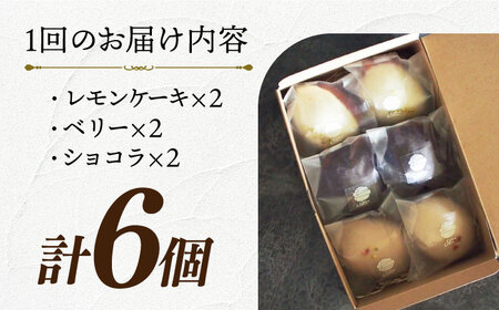 【3回定期便】レモンケーキ 3種（6個） 長与町/Lilla Lotta [EBR030] 米粉 洋菓子 お菓子 菓子 レモン ケーキ レモンケーキ スイーツ ギフト 贈答  リラロッタ / レモンケ